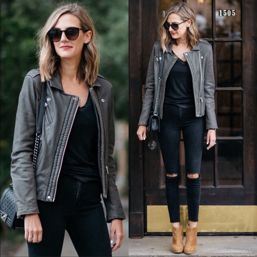 IRO Han Leather Motto Jacket